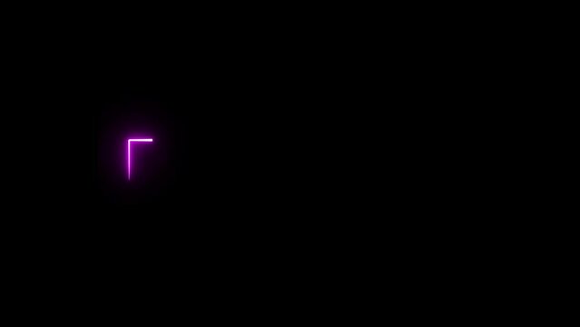 Animated right neon arrow on black screen background. neon arrow sign. Animation Flickering And Glowing right arrow On Black Background.