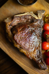 grilled steak with vegetables