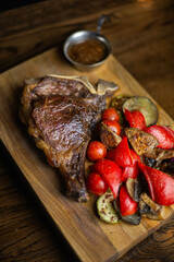 grilled meat with vegetables
