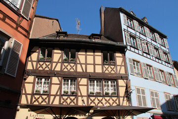 half-timbered houses in strasbourg in alsace (france)