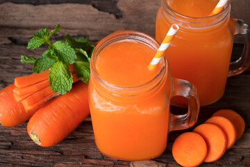 carrot juice fruit smoothies drink orange healthy delicious taste in a glass slush for weight loss...