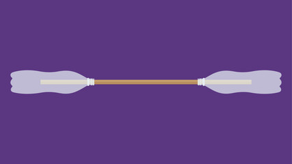 Illustration of a broom on a purple background. Vector illustration.