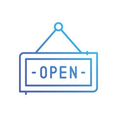 Open Hanging Board Icons, vector stock illustration.