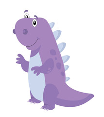Tyrannosaurus rex or t rex dinosaur isolated on white. Comic style vector illustration