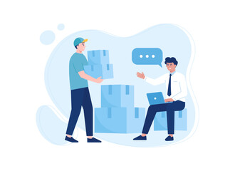 COD package transactions concept flat illustration