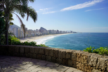 Beautiful Rio de Janeiro seascape with Leblon and Ipanema beaches, Brazil