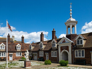 Historic arms houses, formally a hospital for decayed fisherman built 1702 in Great Yarmouth, Norfolk,  England, UK 