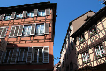 half-timbered houses in strasbourg in alsace (france)