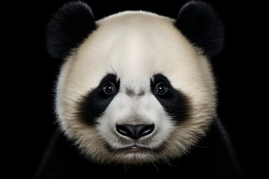 Portrait of a panda on a black background © Repository-images