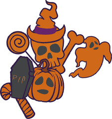 Halloween abstract frame for tee design decoration.