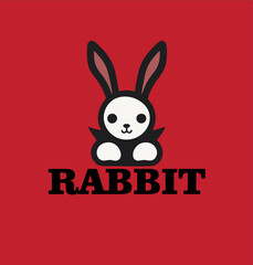 Flat vector rabbit animal icon design template. rabbit logo illustration
