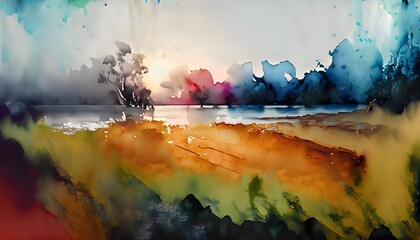 abstract watercolor painting,AI generated