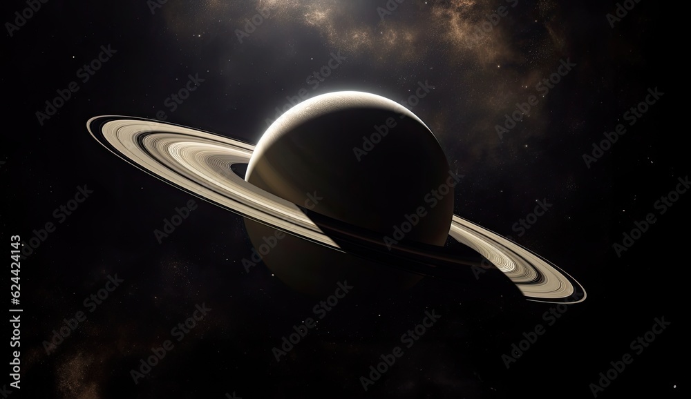 Wall mural the planet saturn is in a dark starry sky