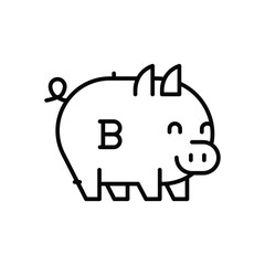 Piggy Banking Icons, vector stock illustration.