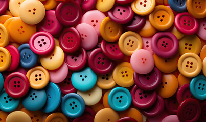 Fototapeta premium Colored background of buttons of different sizes and shapes.