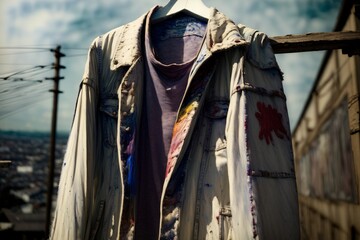 A Jacket Is Hanging On A Clothes Rack