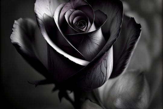 A Black And White Photo Of A Rose