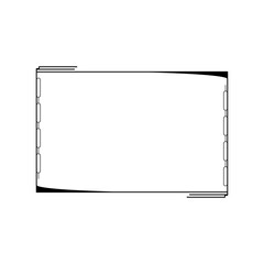 Obraz premium Abstract Black Simple Line Rectangular Frame Doodle Outline Element Vector Design Style Sketch Isolated Illustration For Wedding And Banner