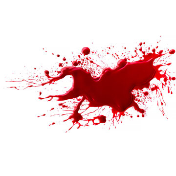 Bloodstain dripping on white background