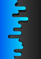 The gradient color of  blue melt patern on black background. Vector and illustration for banner and backdrop website.
