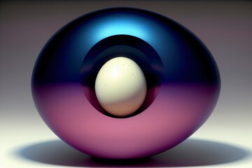 A Purple And Blue Ball Sitting On Top Of A Table