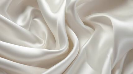 Plakat White fabric texture background. Smooth elegant white silk texture. Generative AI
