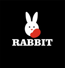 Flat vector rabbit animal icon design template. rabbit logo illustration
