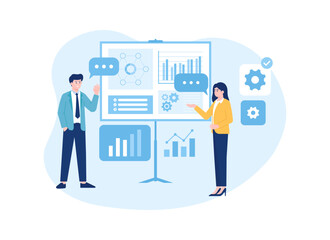 Infographic presentation concept flat illustration