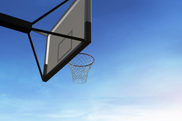 Basketball hoop on 3d illustration