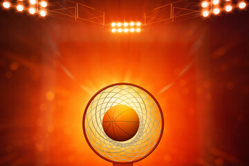 Top view basketball hoop on 3d illustration © fotokitas