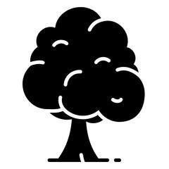 Lush tree icon with leaves