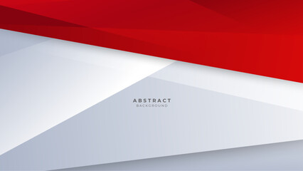 Modern abstract geometric red white background with shadow suit for business corporate banner backdrop presentation and much more Premium Vector