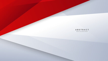 Modern abstract geometric red white background with shadow suit for business corporate banner backdrop presentation and much more Premium Vector