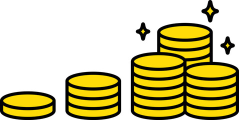 積立てを成功しているのコインのイラスト