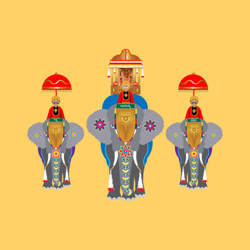 Mysore Dasara Festival andJumboo Savari illustration