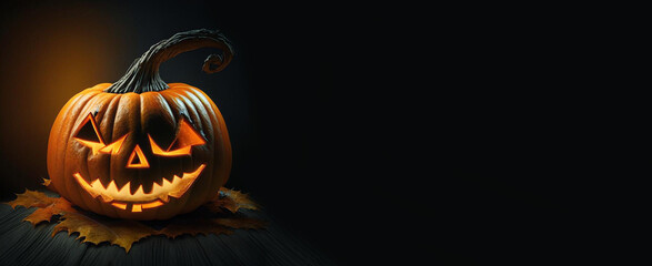 Halloween pumpkin.banner.
Illustrated pumpkin on the theme of Halloween.