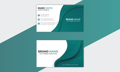 Green modern business card design template, Green corporate business card template, Clean professional business card template, visiting card, luxury business card 