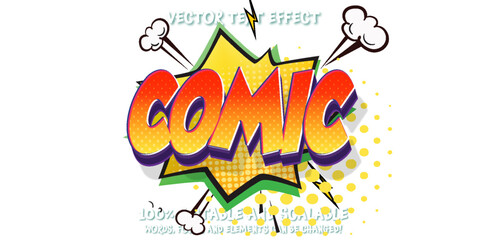 Editable text effect - super comic 3d cartoon template style premium vector