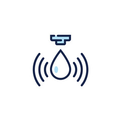 Water sensor vector icon. Water flow drop control sensor logo design isolated illustration.