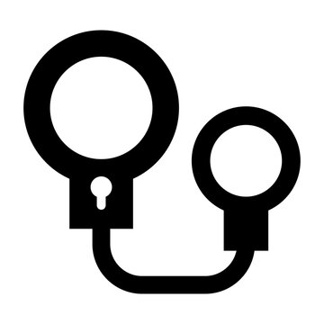 black handcuffs icon on white background clip art preview