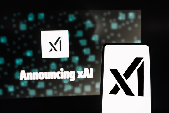 July 17, 2023, Brazil. In this photo illustration, the xAI logo seen displayed on a smartphone.