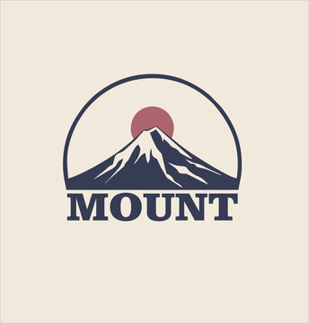 Mount fuji logo design template Vector Illustration