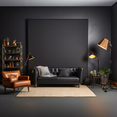 Black backdrop and large wall for product photo shoot