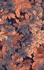 Flower tile square continuous pattern,Seamless collage pattern.created with generative ai tecnology