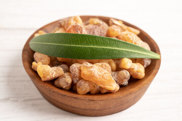 Frankincense or olibanum aromatic resin and soap for used in incense and perfumes.