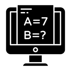 Online Math Glyph Icon