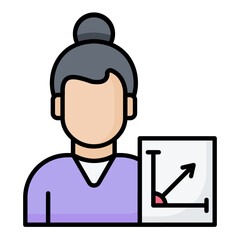 Math Teacher Line Color Icon