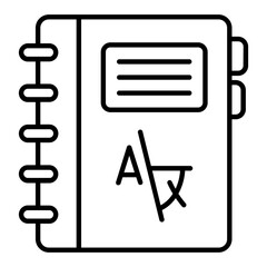 Math Book Line Icon