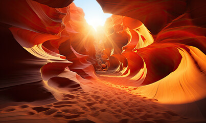 Fototapeta na wymiar Colorful red rocks of a gorge in Arizona.