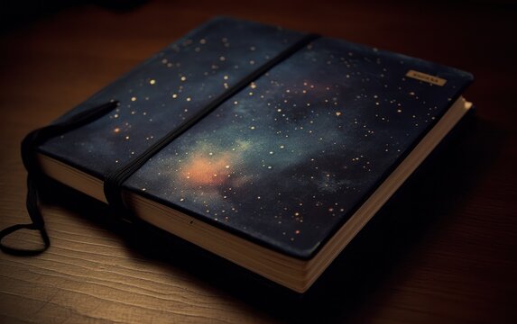 a writing journal made of stars . AI Generative
